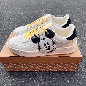 Desigual Disney Mickey Mouse Sneakers - White, Black, and Yellow size 10w